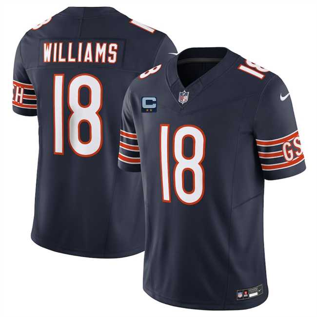 Men%27s Chicago Bears #18 Caleb Williams Navy 2025 F.U.S.E. With 2-Star C Patch Vapor Untouchable Limited Stitched Jersey Dzhi->chicago bears->NFL Jersey