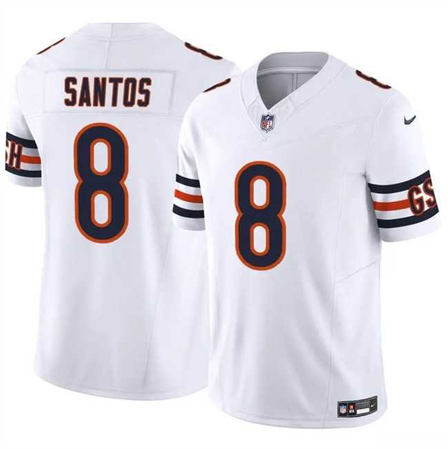 Men%27s Chicago Bears #8 Cairo Santos White 2025 F.U.S.E. Vapor Untouchable Limited Stitched Jersey Dzhi->chicago bears->NFL Jersey