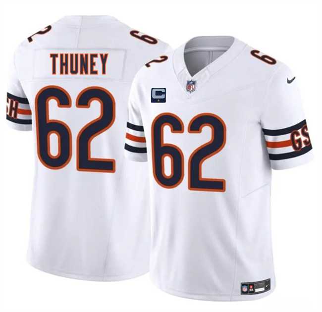 Men%27s Chicago Bears #62 Joe Thuney White 2025 F.U.S.E. With 1-Star C Patch Vapor Untouchable Limited Stitched Jersey Dzhi->chicago bears->NFL Jersey
