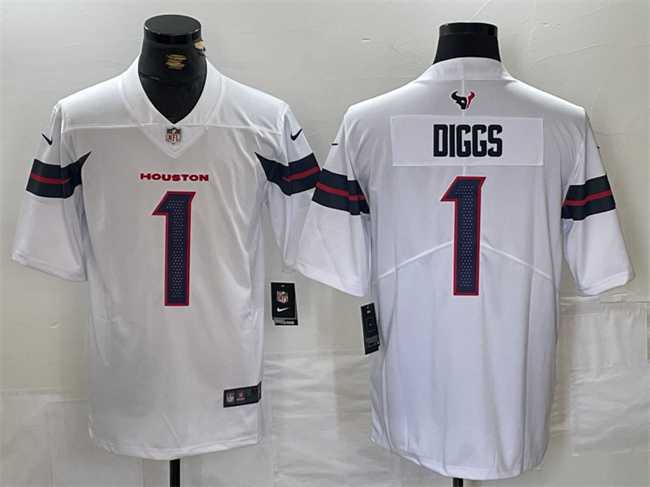 Men%27s Houston Texans #1 Stefon Diggs White Vapor Untouchable Stitched Football Jersey->houston texans->NFL Jersey