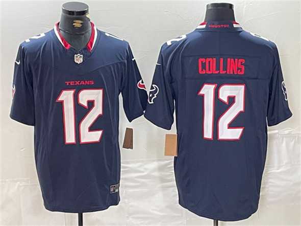Men%27s Houston Texans #12 Nico Collins Navy F.U.S.E. Vapor Limited Football Stitched Jersey->houston texans->NFL Jersey