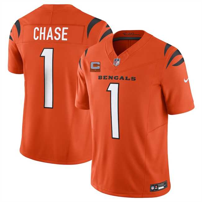 Men%27s Cincinnati Bengals #1 Ja%27Marr Chase Orange 2025 F.U.S.E. With 1-Star C Patch Vapor Untouchable Limited Stitched Jersey Dzhi->cincinnati bengals->NFL Jersey