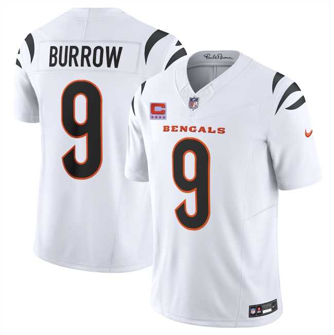 Men%27s Cincinnati Bengals #9 Joe Burrow White 2025 F.U.S.E. With 4-Star C Patch Vapor Untouchable Limited Stitched Jersey Dzhi->cincinnati bengals->NFL Jersey