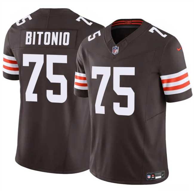 Men%27s Cleveland Browns #75 Joel Bitonio Brown F.U.S.E. Vapor Limited Stitched Jersey Dzhi->cleveland browns->NFL Jersey