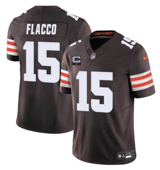 Men%27s Cleveland Browns #15 Joe Flacco Brown 2025 F.U.S.E. With 1-Star C Patch Vapor Limited Stitched Jersey Dzhi->cleveland browns->NFL Jersey