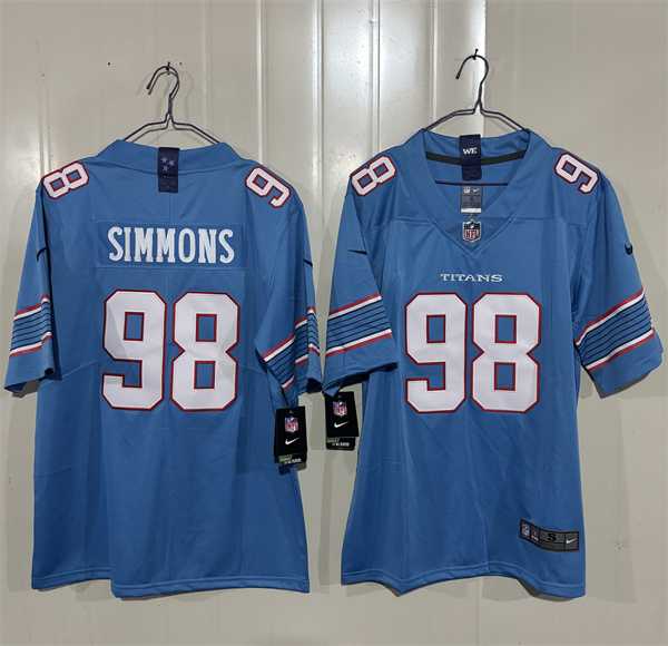 Mens Tennessee Titans #98 Jeffery Simmons Light Blue 2026 F.U.S.E. Vapor Limited Stitched Jersey->tennessee titans->NFL Jersey
