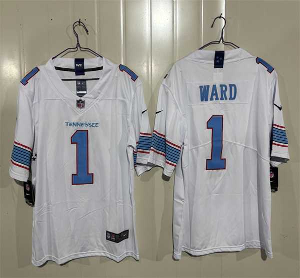 Mens Tennessee Titans #1 Cameron Ward White 2026 F.U.S.E. Vapor Limited Stitched Jersey->tennessee titans->NFL Jersey