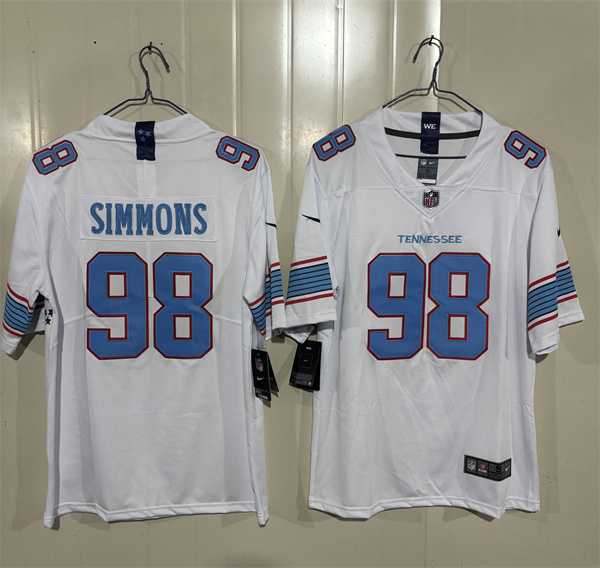 Mens Tennessee Titans #98 Jeffery Simmons White 2026 F.U.S.E. Vapor Limited Stitched Jersey->tennessee titans->NFL Jersey