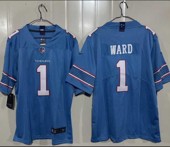 Mens Tennessee Titans #1 Cameron Ward Light Blue 2026 F.U.S.E. Vapor Limited Stitched Jersey->tennessee titans->NFL Jersey