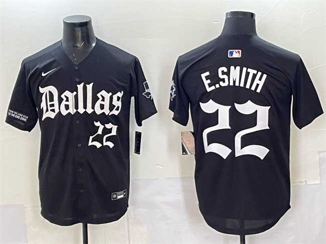 Men%27s Dallas Cowboys #22 Emmitt Smith Black %27Gothic Lone Star Edition%27 Limited Stitched Baseball Jersey->dallas cowboys->NFL Jersey