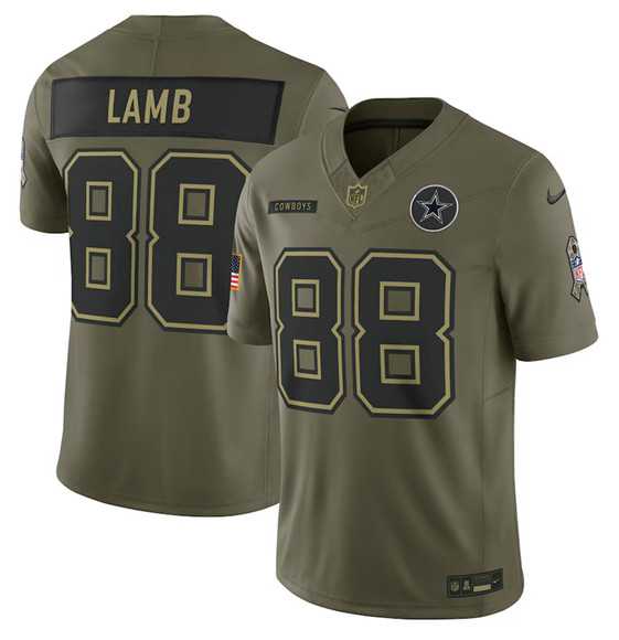 Men%27s Dallas Cowboys #88 CeeDee Lamb Olive 2025 Salute to Service Limited Stitched Jersey Dyin->dallas cowboys->NFL Jersey