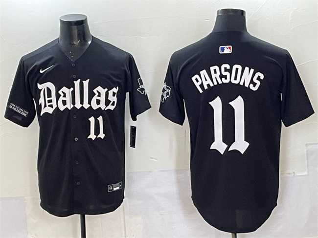 Men%27s Dallas Cowboys #11 Micah Parsons Black %27Gothic Lone Star Edition%27 Limited Stitched Baseball Jersey->dallas cowboys->NFL Jersey