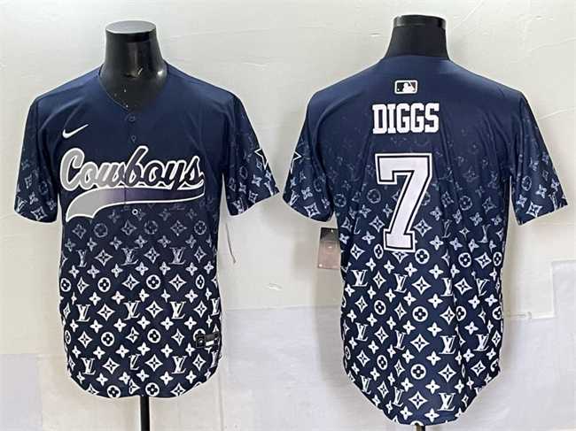 Men%27s Dallas Cowboys #7 Trevon Diggs Navy Limited Stitched Baseball Jersey->dallas cowboys->NFL Jersey