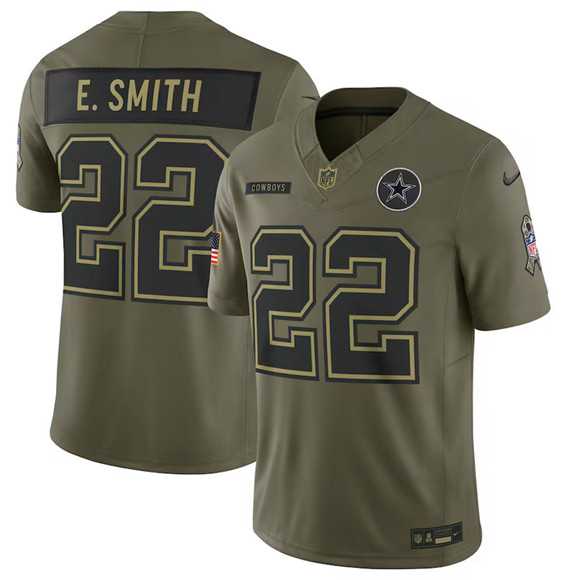 Men%27s Dallas Cowboys #22 Emmitt Smith Olive 2025 Salute to Service Limited Stitched Jersey Dyin->dallas cowboys->NFL Jersey