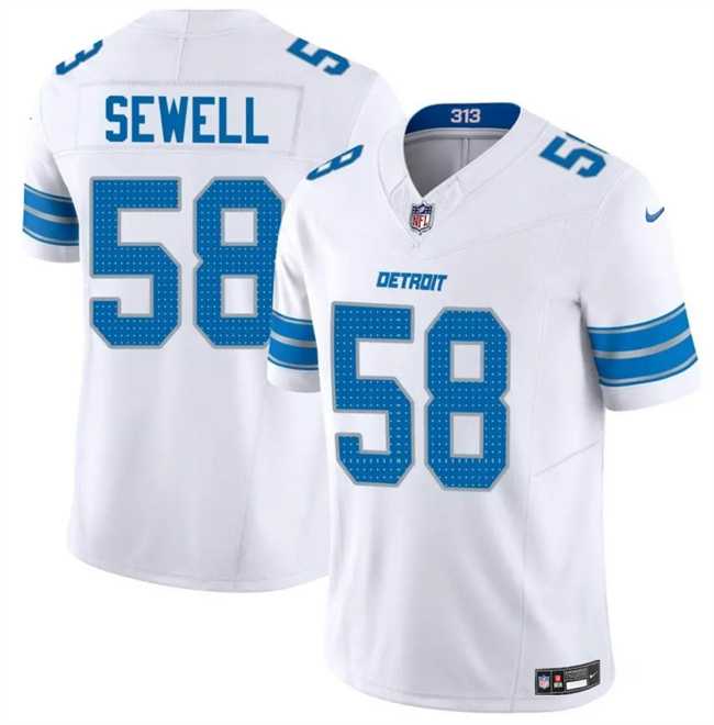 Men%27s Detroit Lions #58 Penei Sewell White 2025 F.U.S.E. Vapor Limited Stitched Jersey Dzhi->detroit lions->NFL Jersey