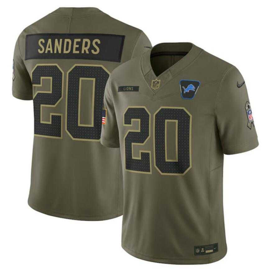 Men%27s Detroit Lions Active Player Custom Olive 2025 Salute To Service Limited Stitched Jersey Dyin->detroit lions->NFL Jersey
