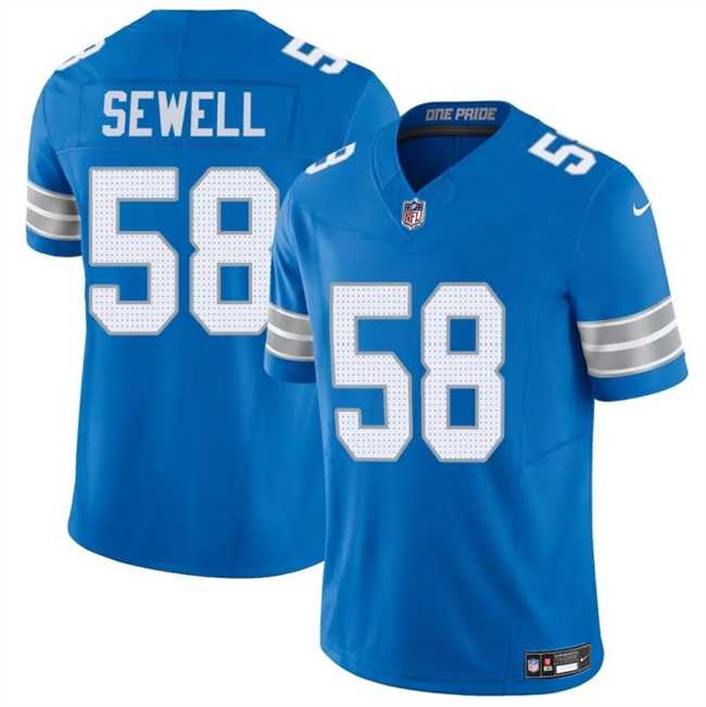 Men%27s Detroit Lions #58 Penei Sewell Blue 2025 F.U.S.E. Vapor Limited Stitched Jersey Dzhi->detroit lions->NFL Jersey