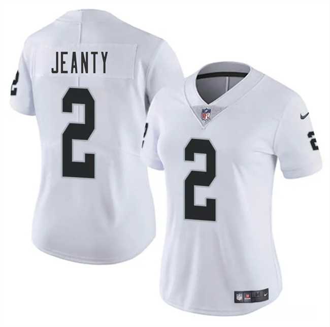 Women%27s Las Vegas Raiders #2 Ashton Jeanty White 2025 Vapor Stitched Jersey Dzhi->green bay packers->NFL Jersey