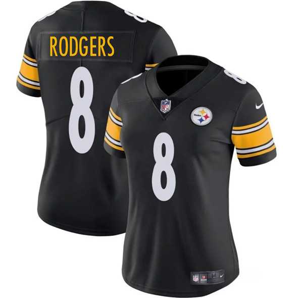 Women%27s Pittsburgh Steelers #8 Aaron Rodgers Black 2025 Vapor Untouchable Limited Stitched Jersey Dzhi->las vegas raiders->NFL Jersey