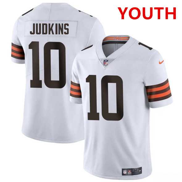Youth Cleveland Browns #10 Quinshon Judkins White 2025 Vapor Limited Stitched Jersey Dzhi->pittsburgh steelers->NFL Jersey