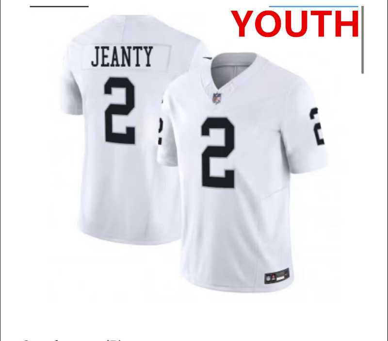 Youth Las Vegas Raiders #2 Ashton Jeanty White 2025 F.U.S.E. Vapor Stitched Jersey Dzhi->houston texans->NFL Jersey