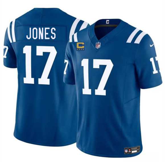 Men%27s Indianapolis Colts #17 Daniel Jones Blue 2025 F.U.S.E. With 4-Star C Patch Vapor Limited Stitched Jersey Dzhi->indianapolis colts->NFL Jersey