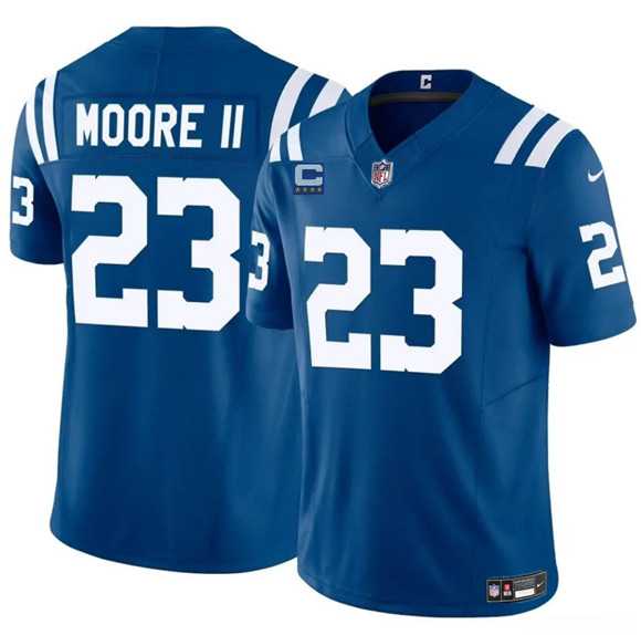Men%27s Indianapolis Colts #23 Kenny Moore II Blue 2025 F.U.S.E. With 4-Star C Patch Vapor Limited Stitched Jersey Dzhi->indianapolis colts->NFL Jersey