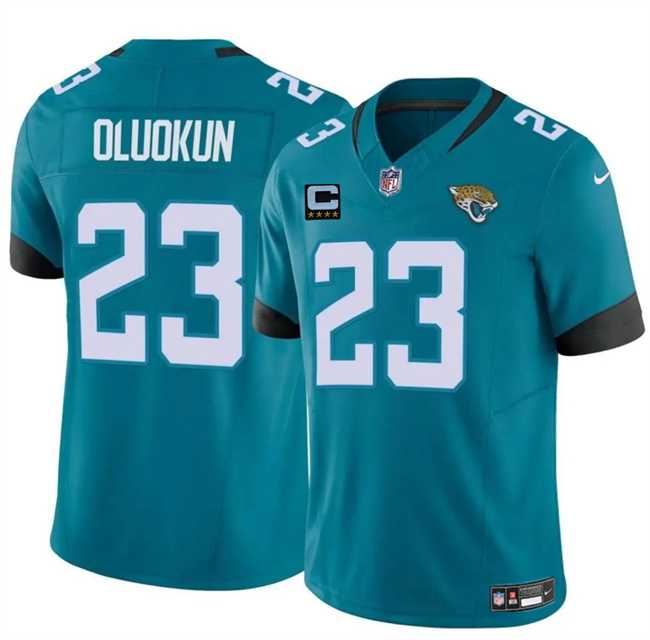 Men%27s Jacksonville Jaguars #23 Foye Oluokun Teal 2025 F.U.S.E. With 4-Star C Patch Vapor Untouchable Limited Stitched Jersey Dzhi->jacksonville jaguars->NFL Jersey
