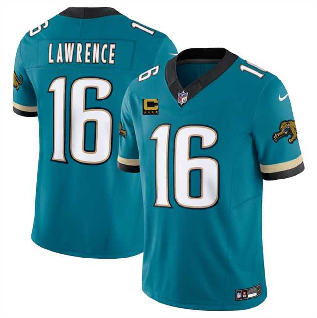 Men%27s Jacksonville Jaguars #16 Trevor Lawrence Teal 2025 F.U.S.E. With 4-Star C Patch Prowler Throwback Vapor Limited Stitched Jersey Dzhi->jacksonville jaguars->NFL Jersey