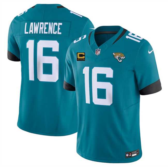 Men%27s Jacksonville Jaguars #16 Trevor Lawrence Teal 2025 F.U.S.E. With 4-Star C Patch Vapor Untouchable Limited Stitched Jersey Dzhi->jacksonville jaguars->NFL Jersey