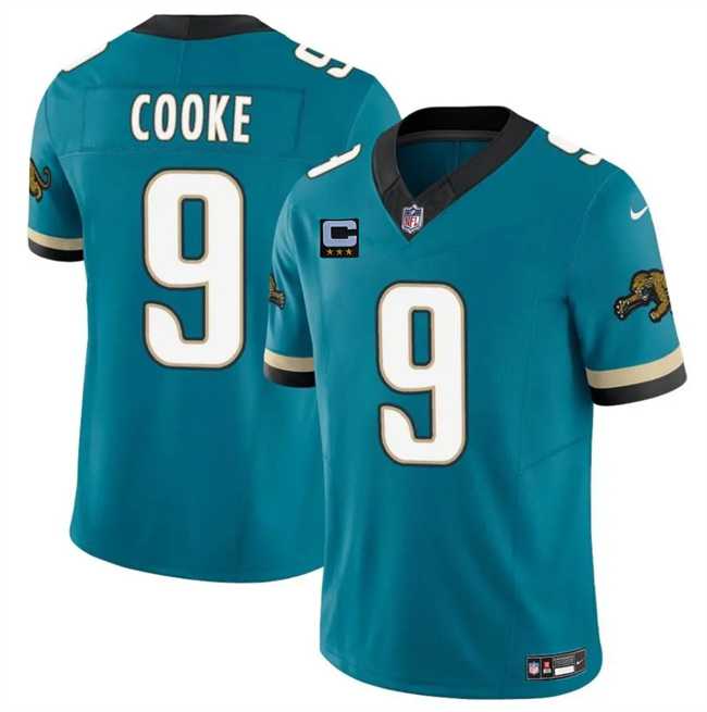 Men%27s Jacksonville Jaguars #9 Logan Cooke Teal 2025 F.U.S.E. With 3-Star C Patch Prowler Throwback Vapor Limited Stitched Jersey Dzhi->jacksonville jaguars->NFL Jersey