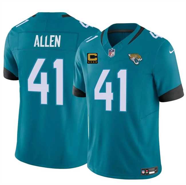 Men%27s Jacksonville Jaguars #41 Josh Hines-Allen Teal 2025 F.U.S.E. With 4-Star C Patch Vapor Untouchable Limited Stitched Jersey Dzhi->jacksonville jaguars->NFL Jersey