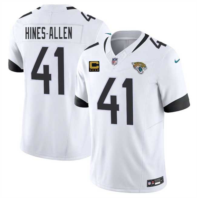 Men%27s Jacksonville Jaguars #41 Josh Hines-Allen White 2025 F.U.S.E. With 4-Star C Patch Vapor Limited Stitched Jersey Dzhi->jacksonville jaguars->NFL Jersey