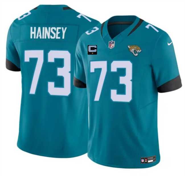 Men%27s Jacksonville Jaguars #73 Robert Hainsey Teal 2025 F.U.S.E. With 1-Star C Patch Vapor Untouchable Limited Stitched Jersey Dzhi->jacksonville jaguars->NFL Jersey