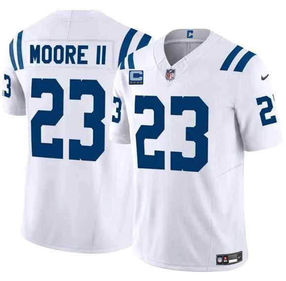 Men%27s Indianapolis Colts #23 Kenny Moore II White 2025 F.U.S.E. With 4-Star C Patch Vapor Limited Stitched Jersey Dzhi->indianapolis colts->NFL Jersey