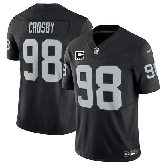 Men%27s Las Vegas Raiders #98 Maxx Crosby Black 2025 F.U.S.E. With 4-Star C Patch Vapor Limited Stitched Jersey Dzhi->las vegas raiders->NFL Jersey