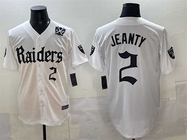 Men%27s Las Vegas Raiders #2 Ashton Jeanty White %27Gothic Sin City Shadows Edition%27 With 65th Anniversary Patch Vapor Limited Stitched Baseball Jersey->kansas city chiefs->NFL Jersey