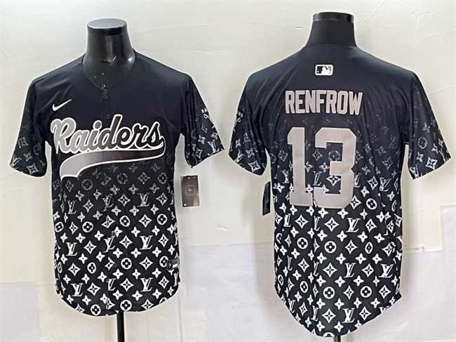 Men%27s Las Vegas Raiders #13 Hunter Renfrow Black Limited Stitched Baseball Jersey->las vegas raiders->NFL Jersey