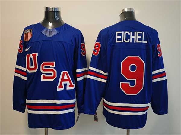 Mens USA #9 Jack Eichel Royal 2025-2026 Stitched Jersey->olympics usa jerseys->NHL Jersey