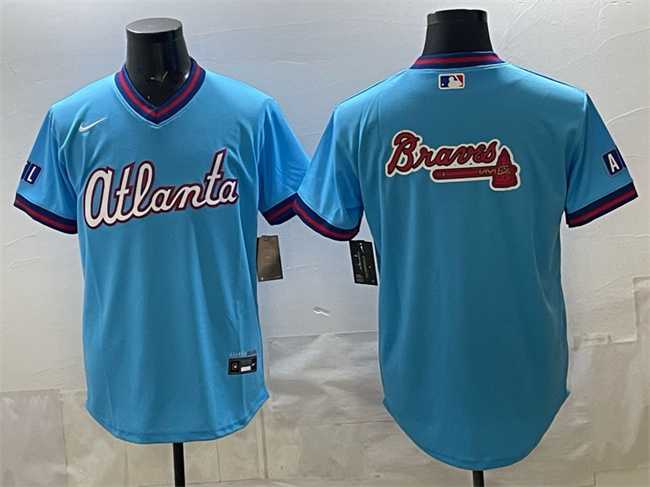 Men%27s Atlanta Braves Team Big Logo Powder Blue 2026 City Connect Stadium Stitched Jersey Dzhi->2026 world baseball classic->MLB Jersey