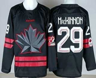 Youth Canada #29 Nathan MacKinnon Black 2026 Olympics Authentic Jersey->olympics canada jerseys->NHL Jersey
