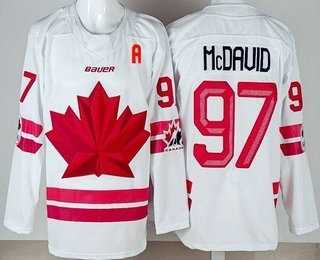 Youth Canada #97 Connor McDavid White 2026 Olympics Authentic Jersey->olympics canada jerseys->NHL Jersey