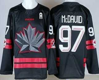 Youth Canada #97 Connor McDavid Black 2026 Olympics Authentic Jersey->olympics canada jerseys->NHL Jersey