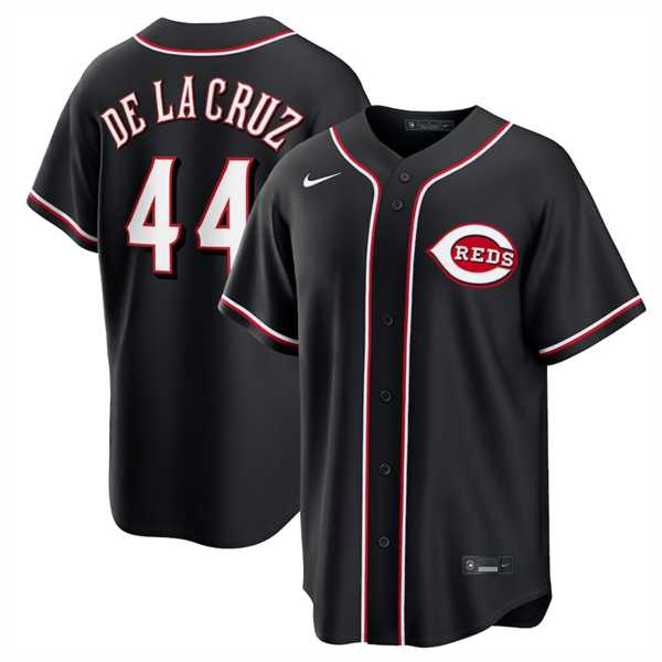 Men%27s Cincinnati Reds #44 Elly De La Cruz Black Out Stitched Jersey Dzhi->cincinnati reds->MLB Jersey