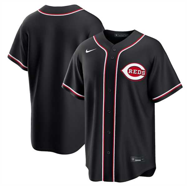 Men%27s Cincinnati Reds Blank Black Out Stitched Jersey Dzhi->cincinnati reds->MLB Jersey