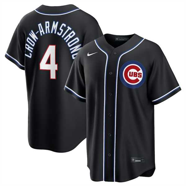 Men%27s Chicago Cubs #4 Pete Crow-Armstrong 2026 Black Out Stitched Jersey Dzhi->baltimore orioles->MLB Jersey