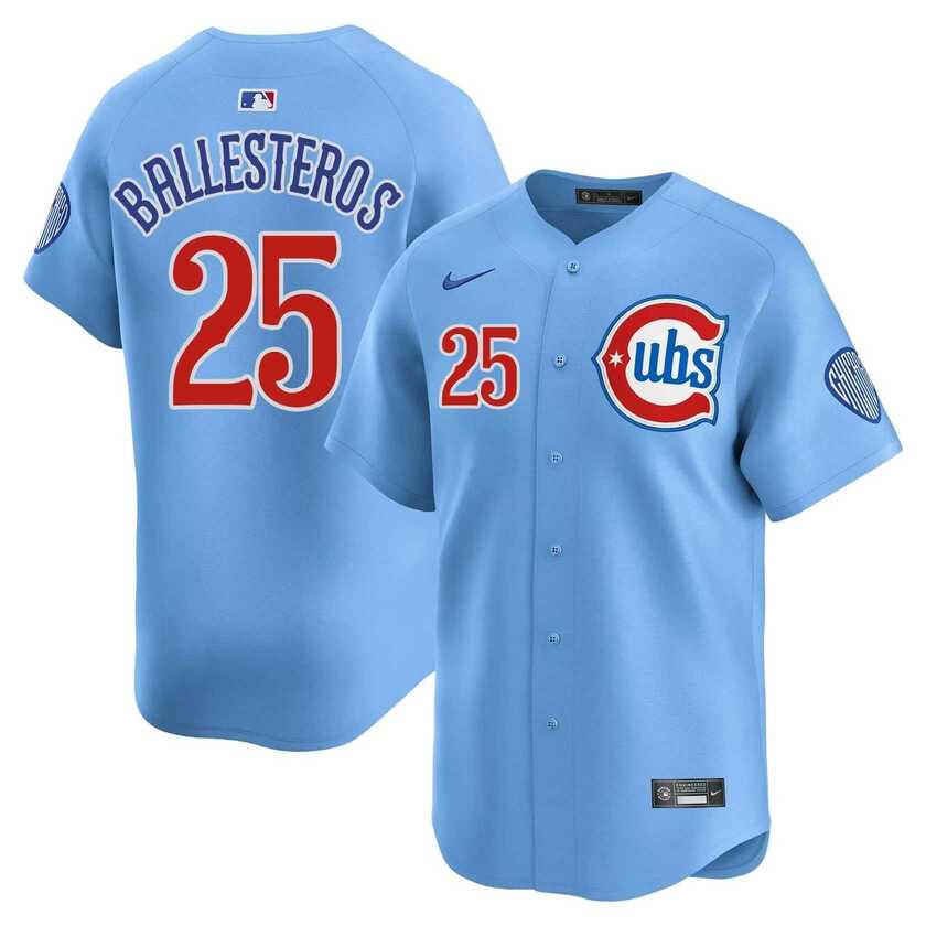 Men%27s Chicago Cubs #25 Moises ballesteros Blue 2024 25 2nd Alternate Limited Stitched Jersey Dzhi->chicago cubs->MLB Jersey