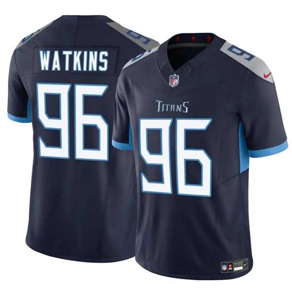 Men & Women & Youth Tennessee Titans #96 Carlos Watkins Navy 2025 F.U.S.E. Vapor Limited Stitched Jersey->tennessee titans->NFL Jersey