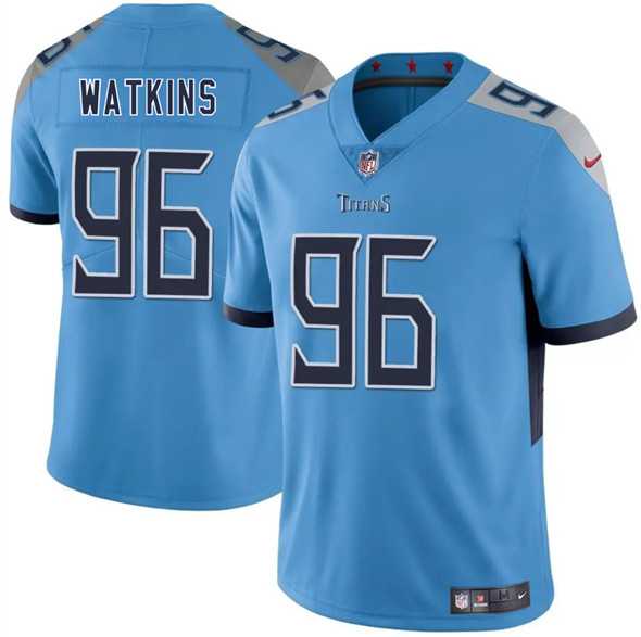 Men & Women & Youth Tennessee Titans #96 Carlos Watkins Blue 2025 F.U.S.E. Vapor Limited Stitched Jersey->tennessee titans->NFL Jersey