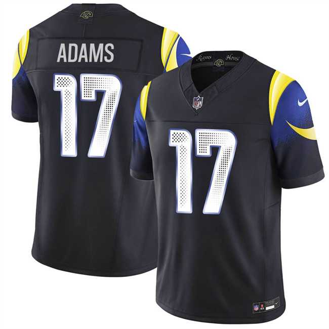 Men%27s Los Angeles Rams #17 Davante Adams Black 2025 F.U.S.E. %27Rivalries%27 Vapor Limited Stitched Jersey Dzhi->los angeles chargers->NFL Jersey